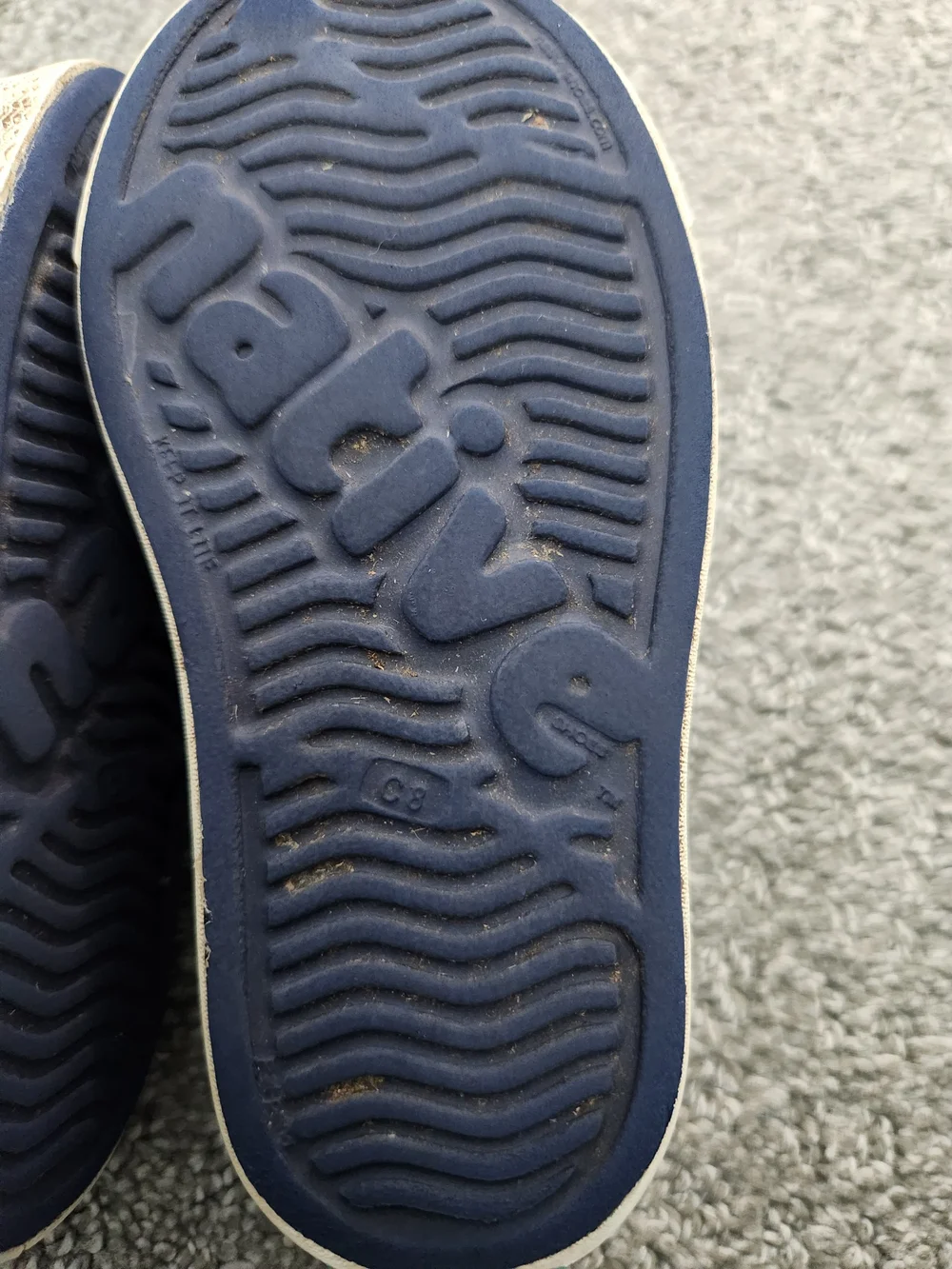 Native Jefferson Slip-On in Navy with White Toe Size 8
